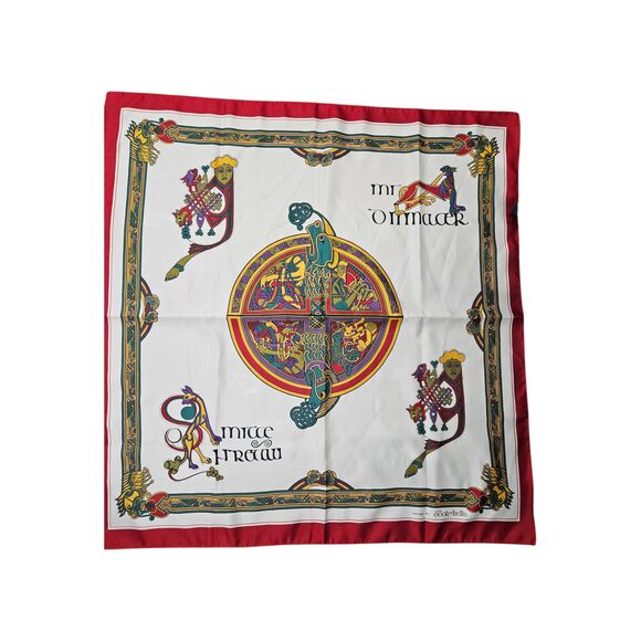 The Book of Kells Irish Gaelic Scarf 26x26 - Picture 1 of 11